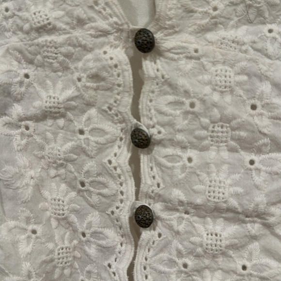 ONEILL ✨ Cute White Cream Boho Tank Surf Chic Metal Buttons Size Small S - Picture 5 of 6